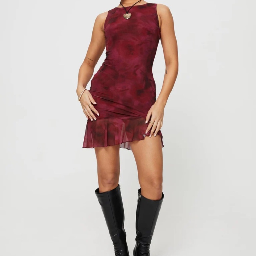 Princess Polly Burgundy Mini Dress